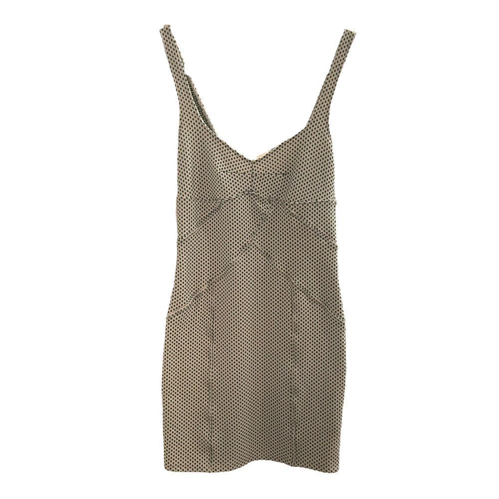 INTIMATELY FREE PEOPLE Women's Dress Mini Bodycon Tank Dot Textured Cream Green